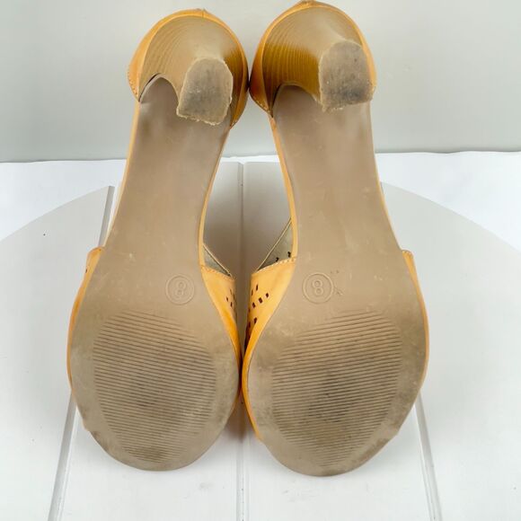 Merona Womens Size 8 Beige Zip Back Peep Toe Ankle Booties Heels - Picture 7 of 8